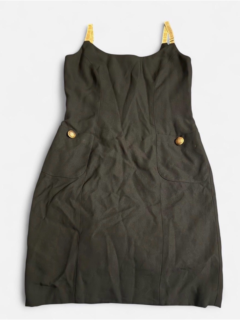 Vintage Gillia Black Dress with Gold Straps